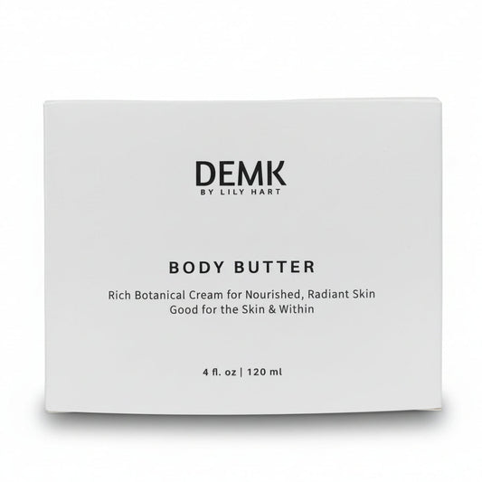 DEMK By Lily Hart Body Butter — whipped beef tallow body moisturizer with organic shea butter, in gift box packaging.