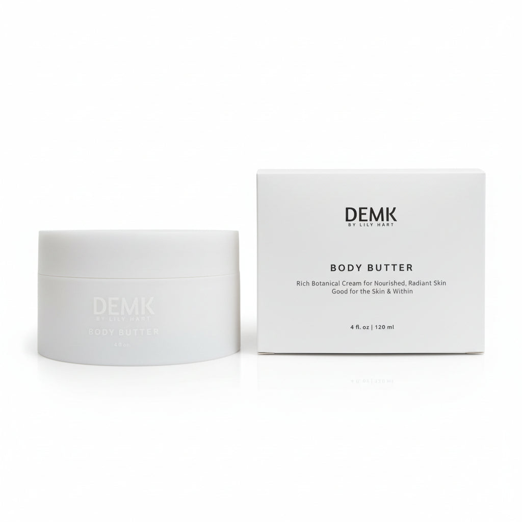 DEMK By Lily Hart Body Butter jar and box set — beef tallow and shea butter for dry skin.